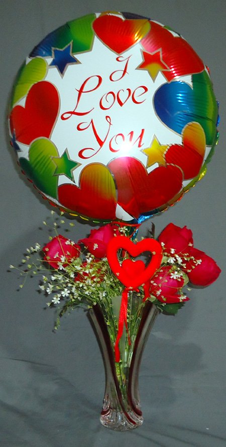 Send Rose & Balloon Combo to Bangladesh, Send gifts to Bangladesh