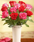 send gifts to bangladesh, send gift to bangladesh, banlgadeshi gifts, bangladeshi 50% & 50% Rose With Vase