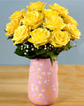 send gift to bangladesh, send gifts to bangladesh, send 24 Yellow Rose With Ceramic Vase to bangladesh, bangladeshi 24 Yellow Rose With Ceramic Vase, bangladeshi gift, send 24 Yellow Rose With Ceramic Vase on valentinesday to bangladesh, 24 Yellow Rose With Ceramic Vase