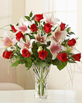 send gifts to bangladesh, send gift to bangladesh, banlgadeshi gifts, bangladeshi Thailand Rose & Lily  With Vase