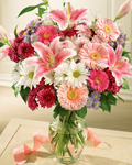 send gifts to bangladesh, send gift to bangladesh, banlgadeshi gifts, bangladeshi Thailand  Lily +Garbera+ Carnation With  Vase