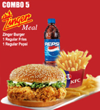 send gifts to bangladesh, send gift to bangladesh, banlgadeshi gifts, bangladeshi KFC-Zinger Burger Combo
