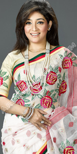 send gifts to bangladesh, send gift to bangladesh, banlgadeshi gifts, bangladeshi White Dhakai Jamdani