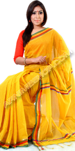 send gifts to bangladesh, send gift to bangladesh, banlgadeshi gifts, bangladeshi Yellow Cotton Sari