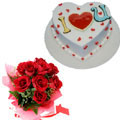 send gifts to bangladesh, send gift to bangladesh, banlgadeshi gifts, bangladeshi Cake+Rose Combo