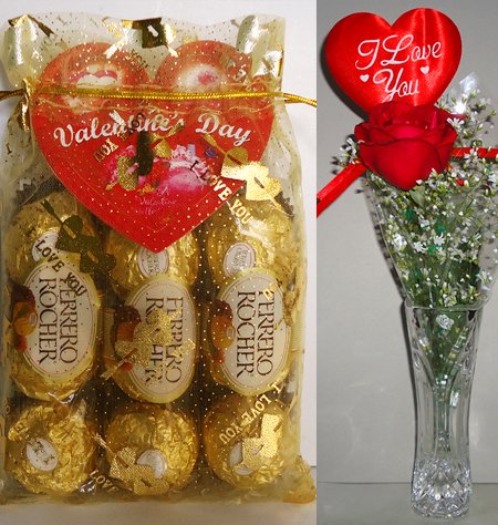 Send Ferrero Rocher & Valentines Rose to Bangladesh, Send gifts to Bangladesh