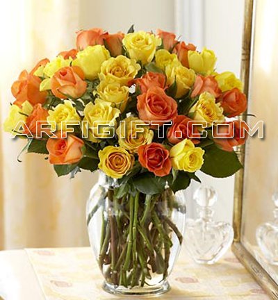 Send 36 Rose with Vase to Bangladesh, Send gifts to Bangladesh