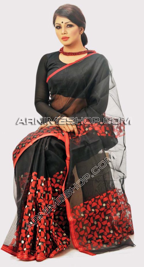 Send Black Moslin Saree to Bangladesh, Send gifts to Bangladesh