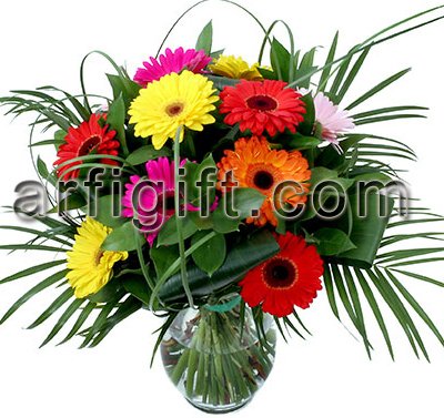 Send Gerbera With Vase to Bangladesh, Send gifts to Bangladesh